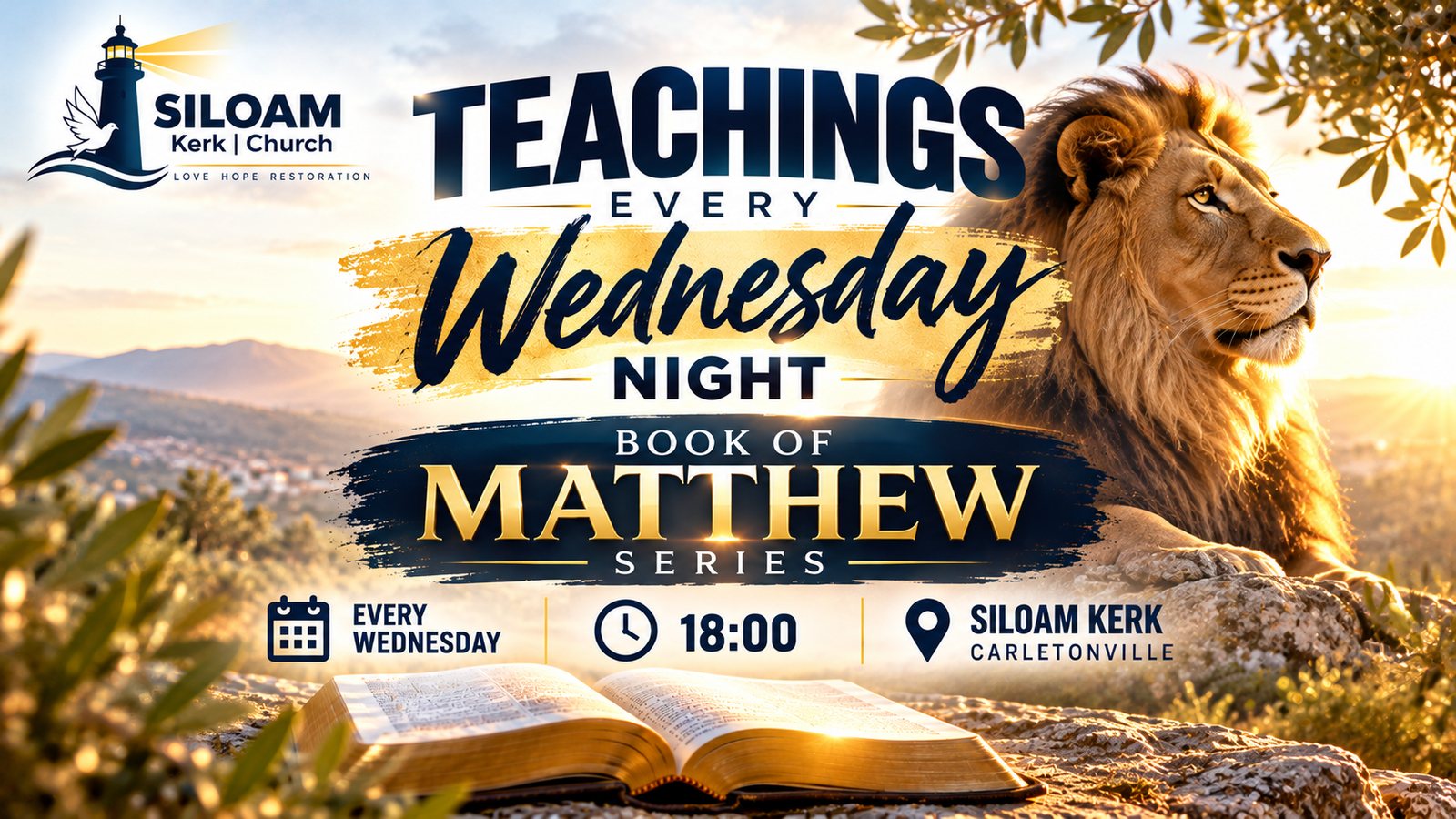 Teachings every Wednesday night — Book of Matthew series, 18:00